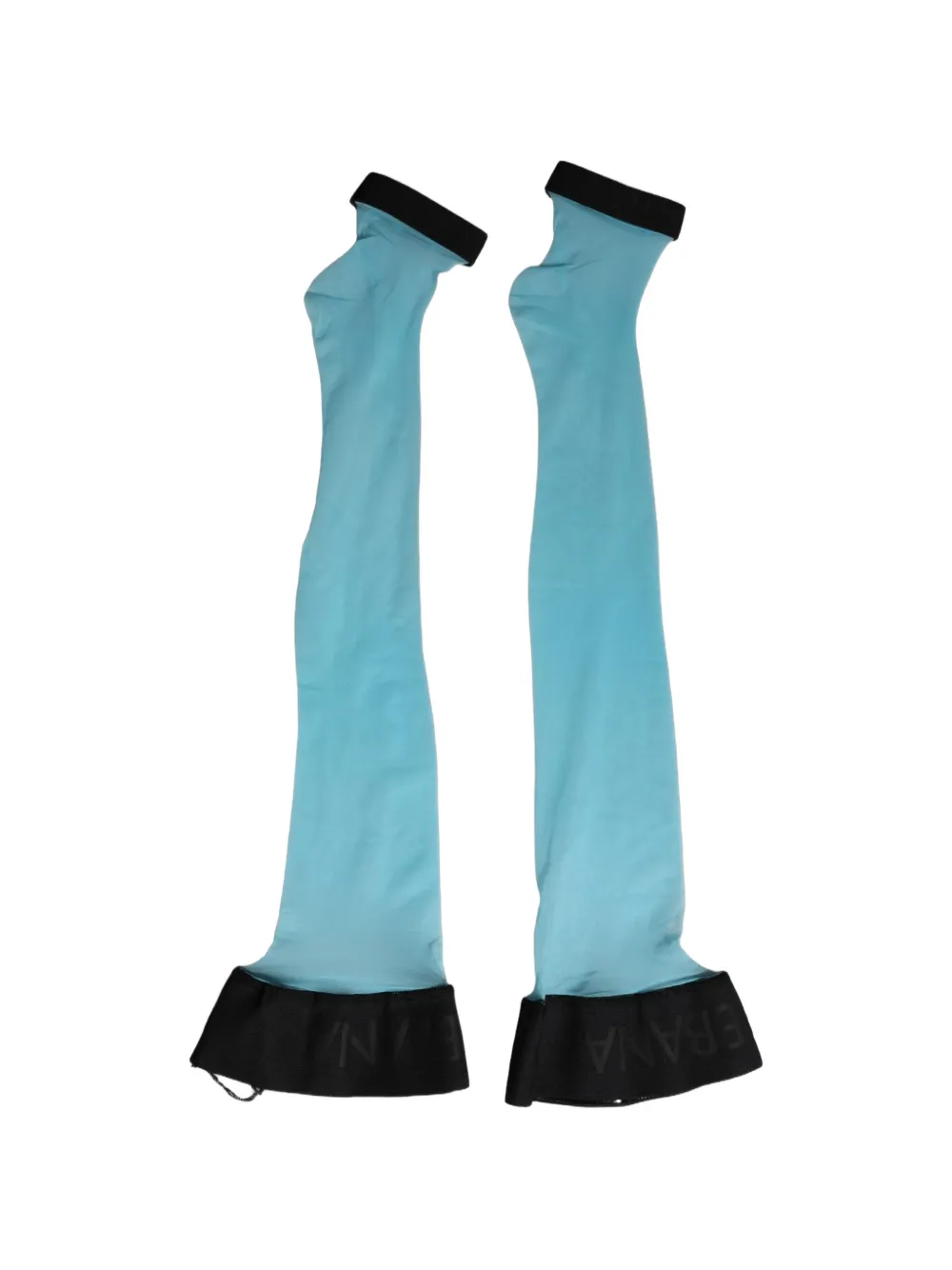 Dolce & Gabbana logo-waistband thigh-high socks Blauw