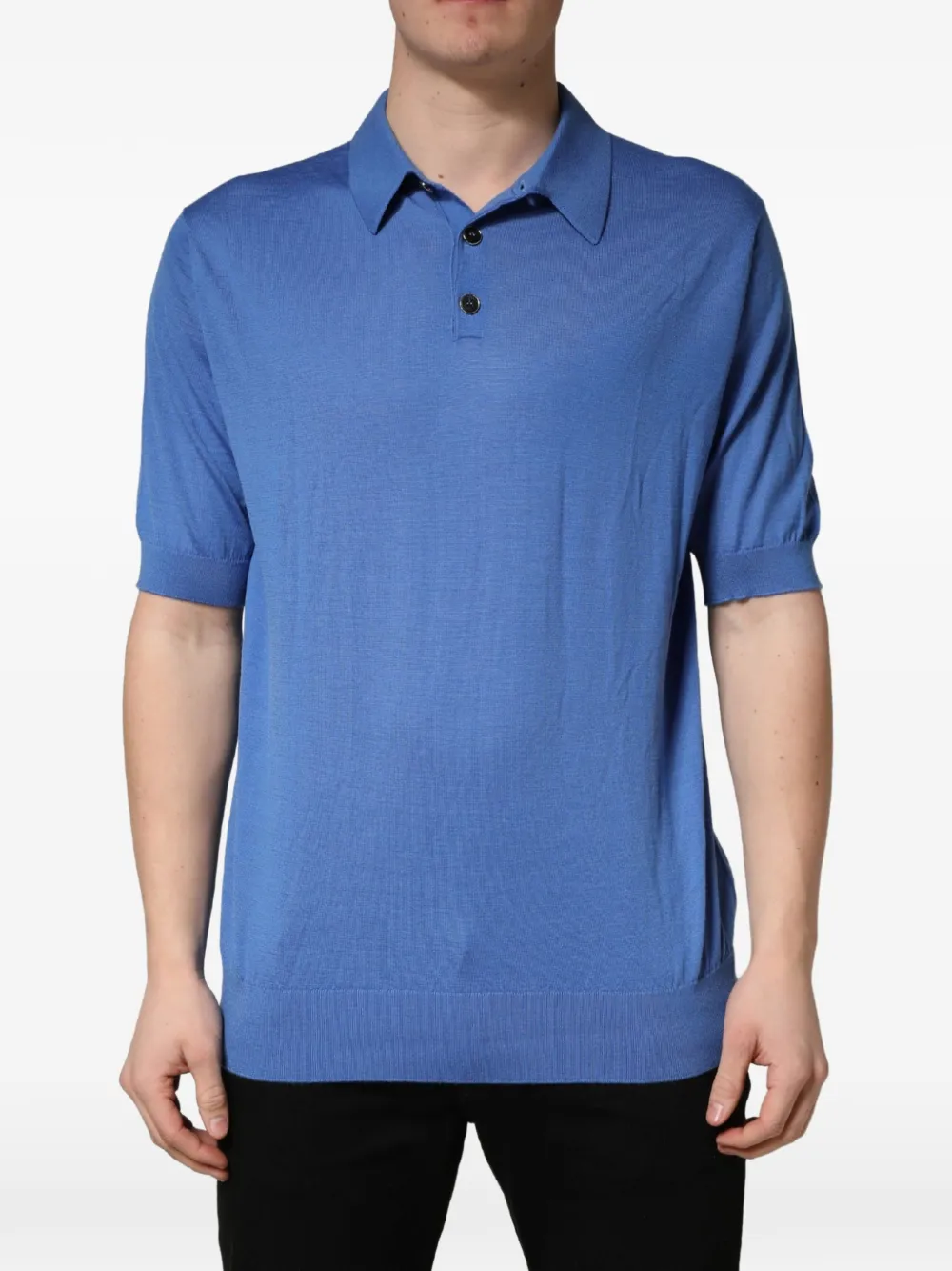 Dolce & Gabbana cashmere polo T-shirt - Blue