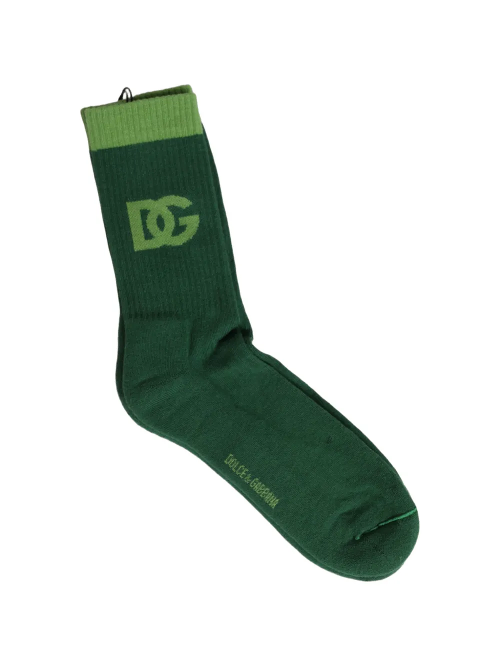 Dolce & Gabbana DG logo ribbed socks Groen