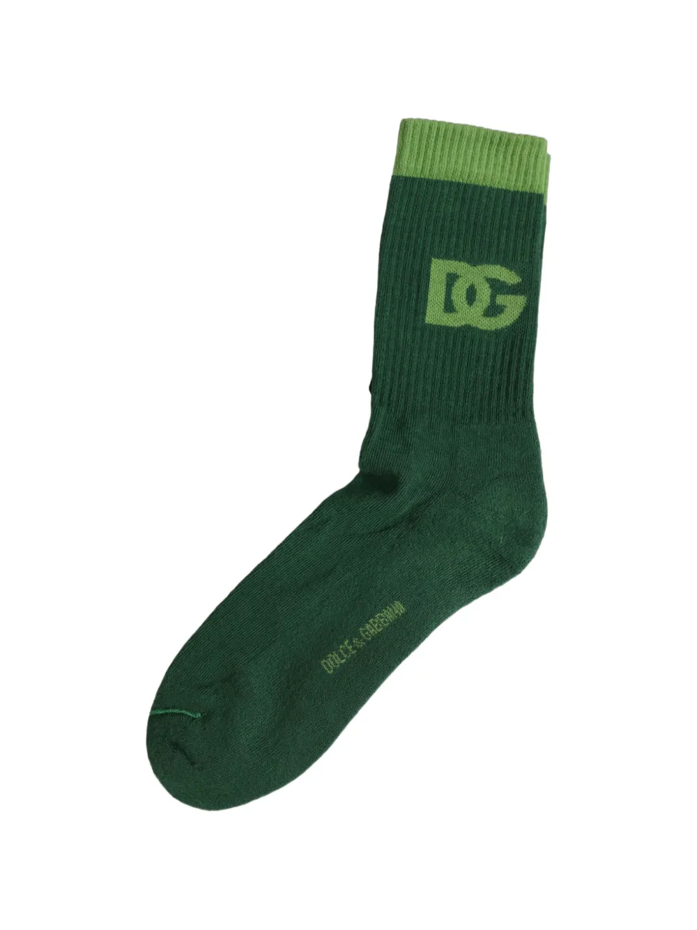 Dolce & Gabbana DG logo ribbed socks Groen
