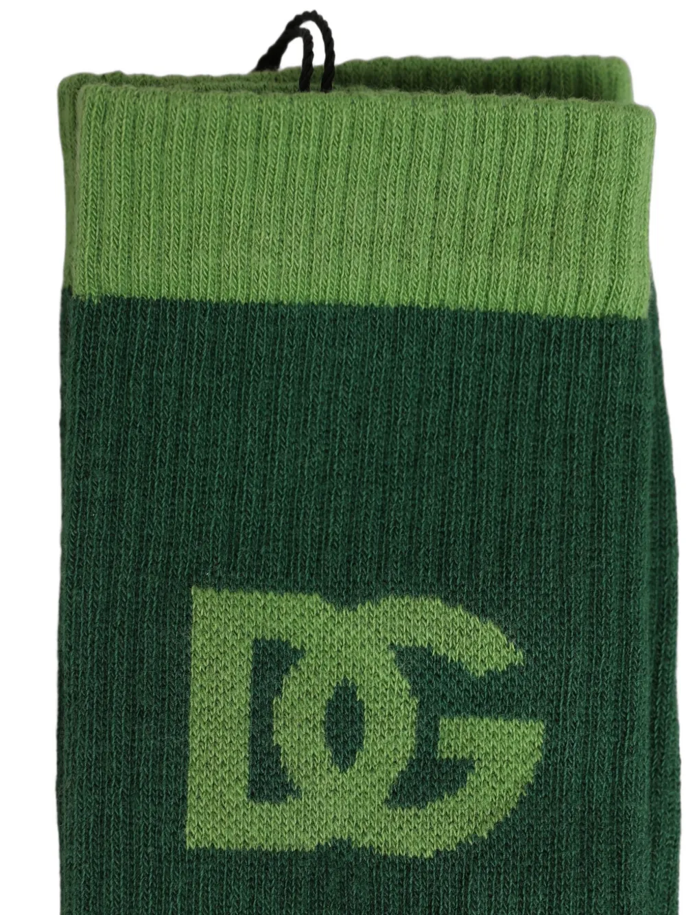 Dolce & Gabbana DG logo ribbed socks Groen