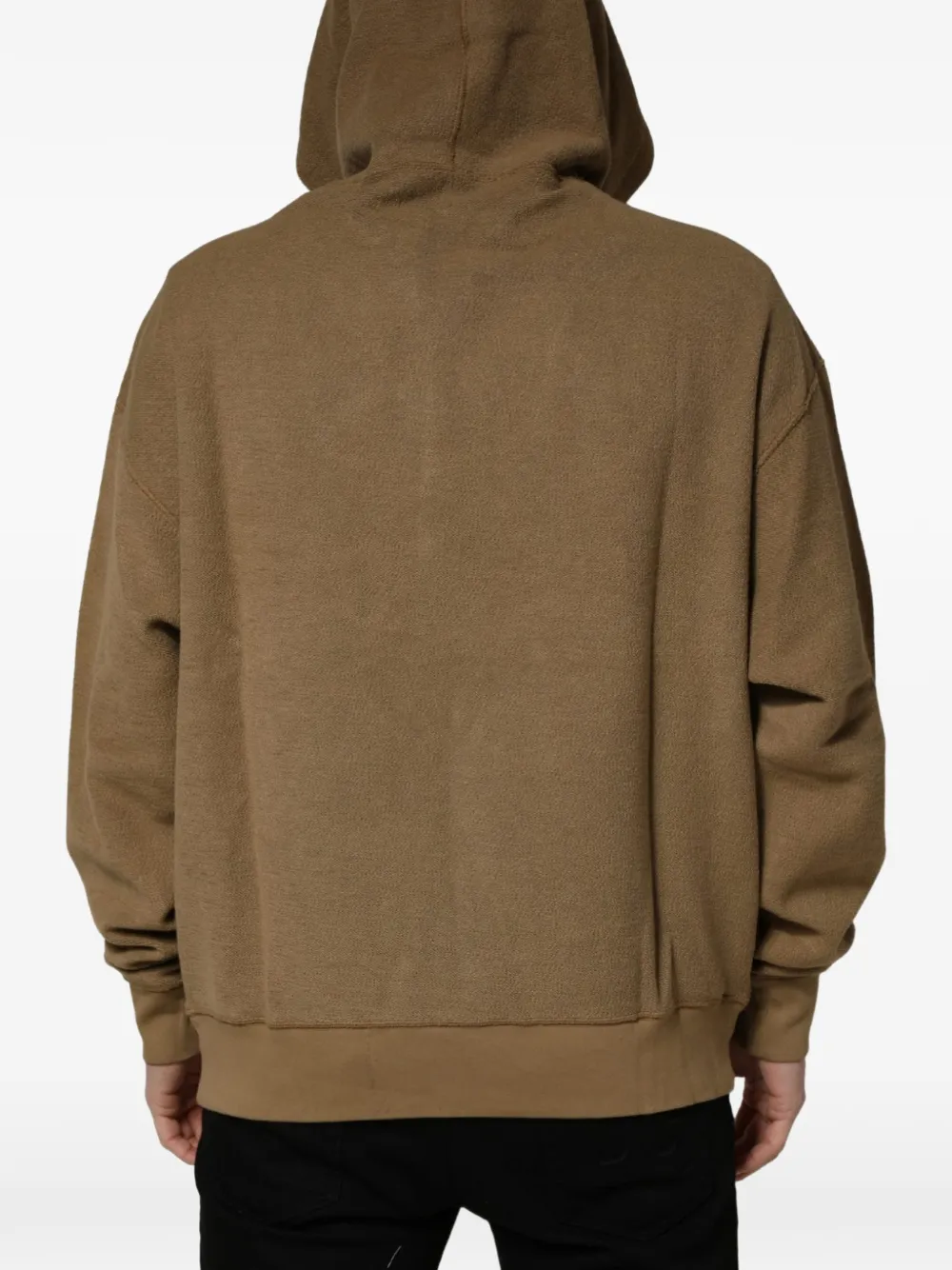 Dolce & Gabbana logo-patch cotton hoodie Beige