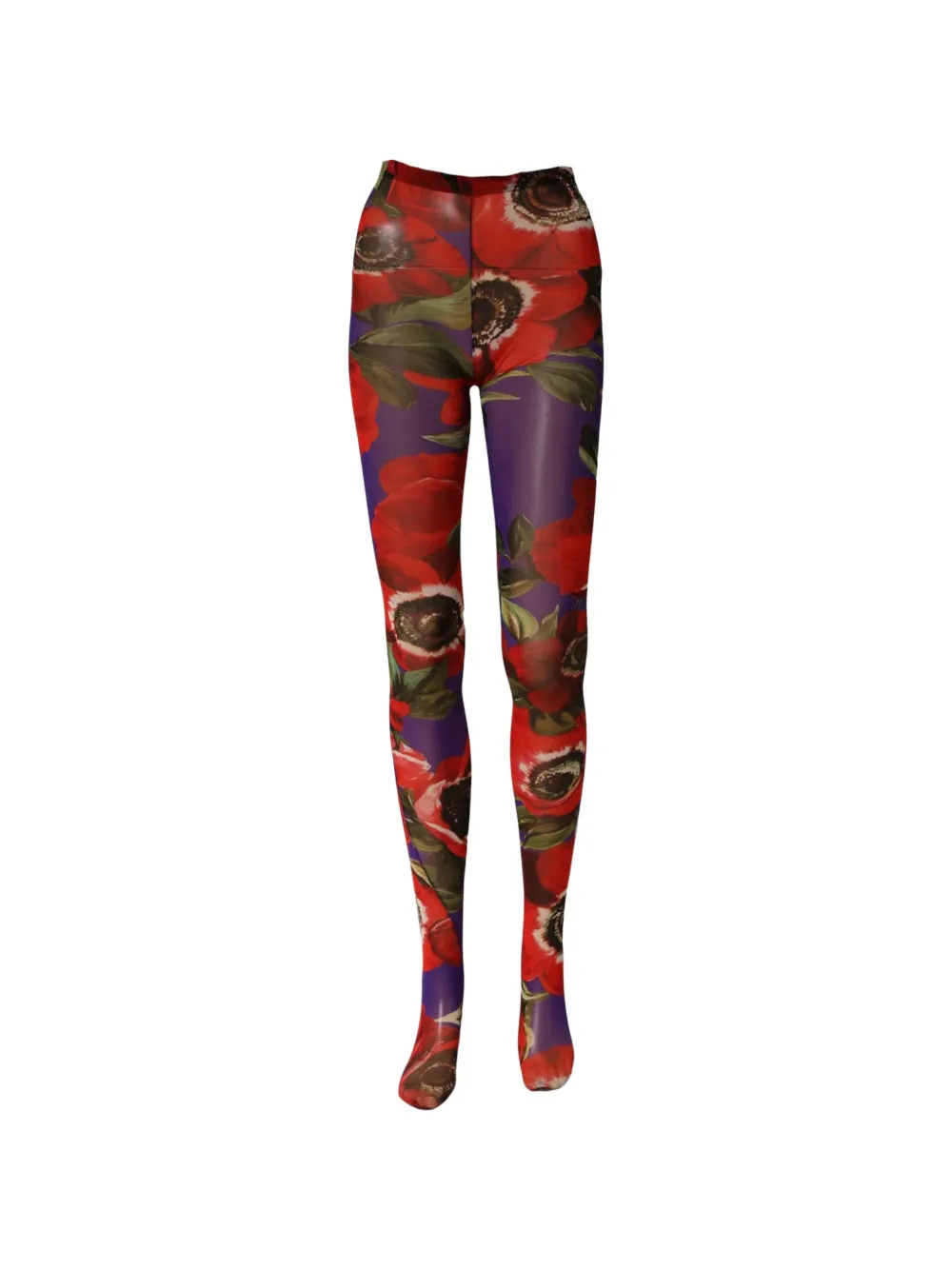 Dolce & Gabbana Tulen panty met bloemenprint Rood