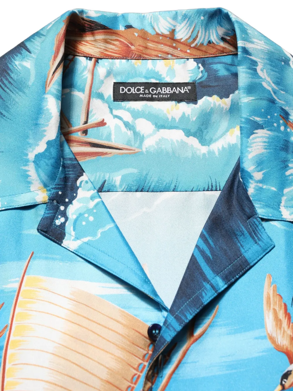 Dolce & Gabbana Zijden overhemd met print Blauw