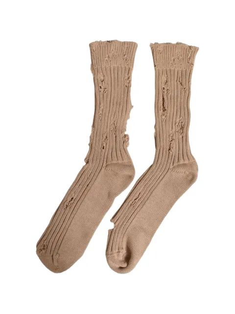 Dolce & Gabbana distressed ribbed-knit socks