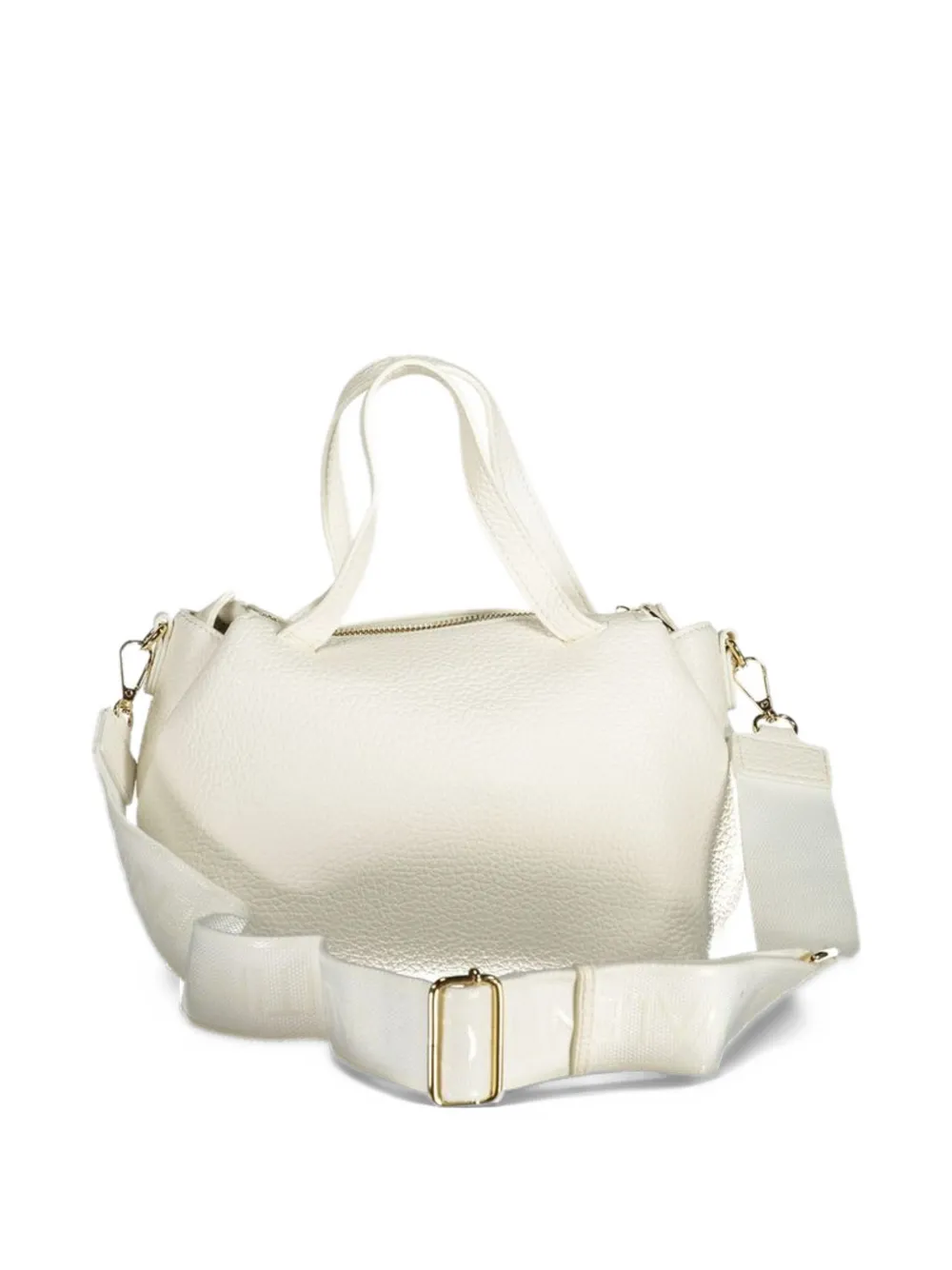 MARIO VALENTINO grained-effect logo-lettering tote bag Beige