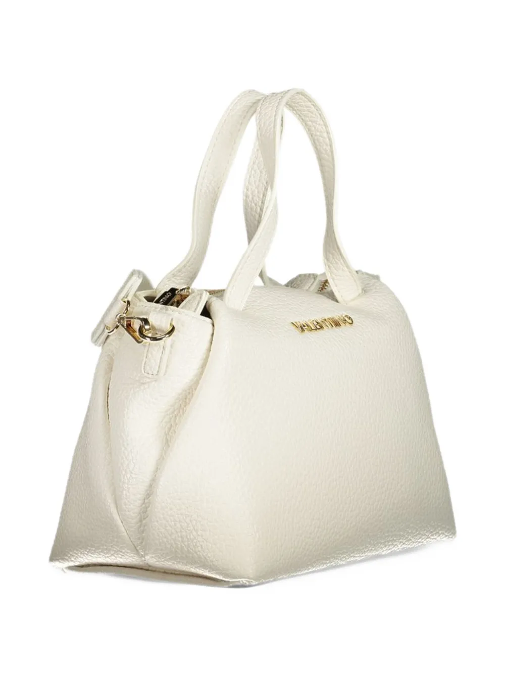 MARIO VALENTINO grained-effect logo-lettering tote bag Beige