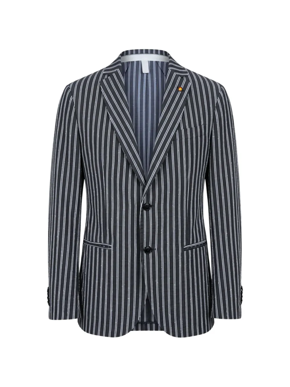 Roberto Pepe Luxury vertical-stripe cotton blazer - Nero