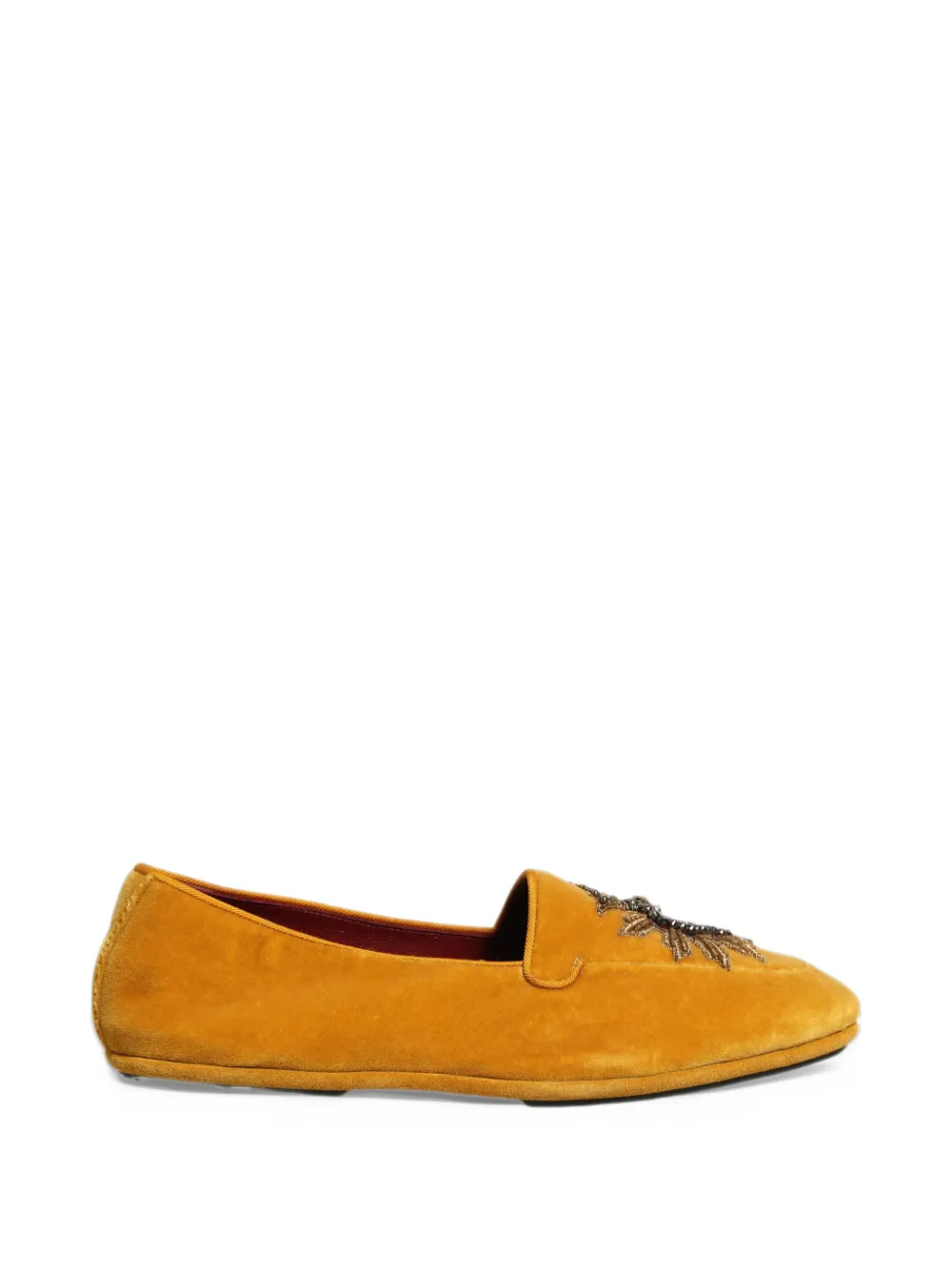 Dolce & Gabbana Sacred Heart velvet loafers - Giallo