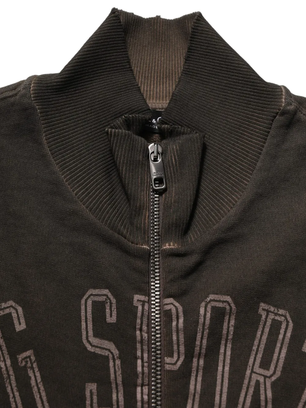 Dolce & Gabbana distressed logo-print sweater Bruin