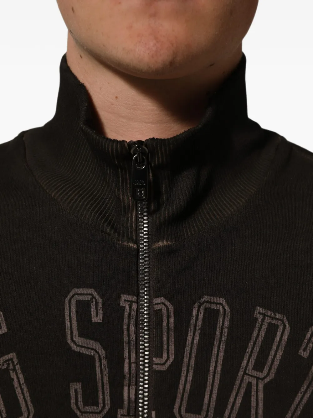 Dolce & Gabbana distressed logo-print sweater Bruin