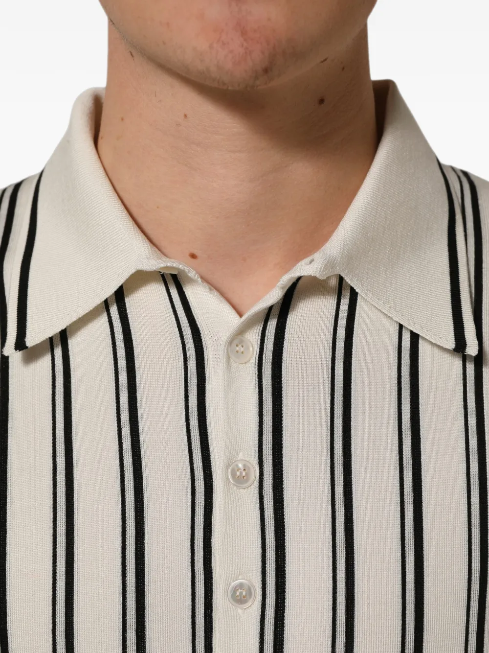 Dolce & Gabbana striped-knit polo shirt Wit