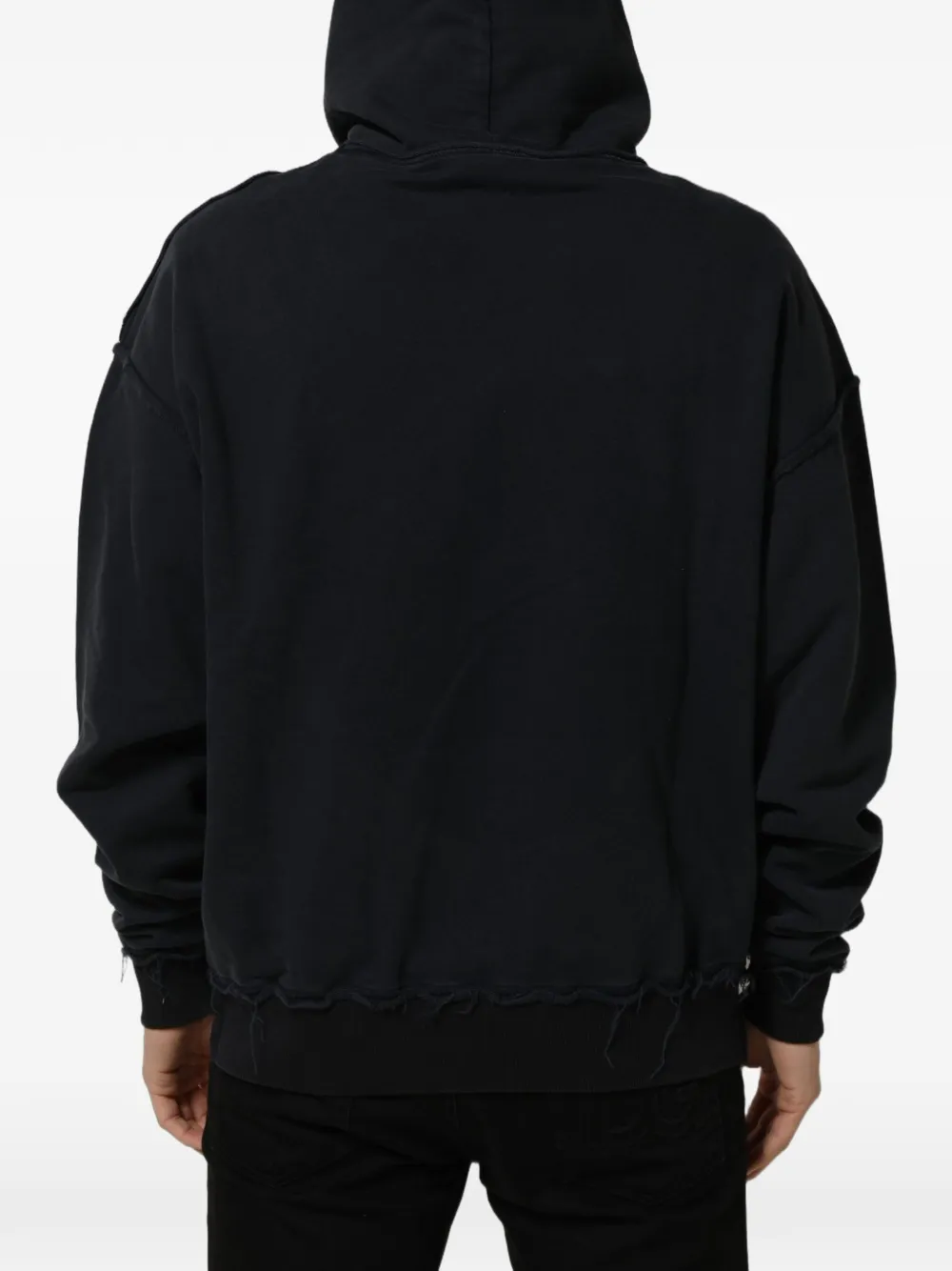 Dolce & Gabbana anchor-print distressed hoodie Zwart
