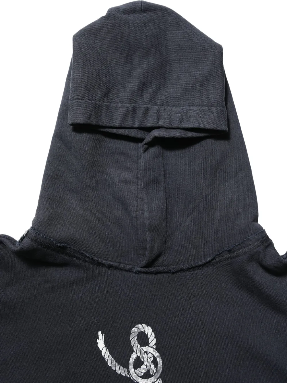 Dolce & Gabbana anchor-print distressed hoodie Zwart