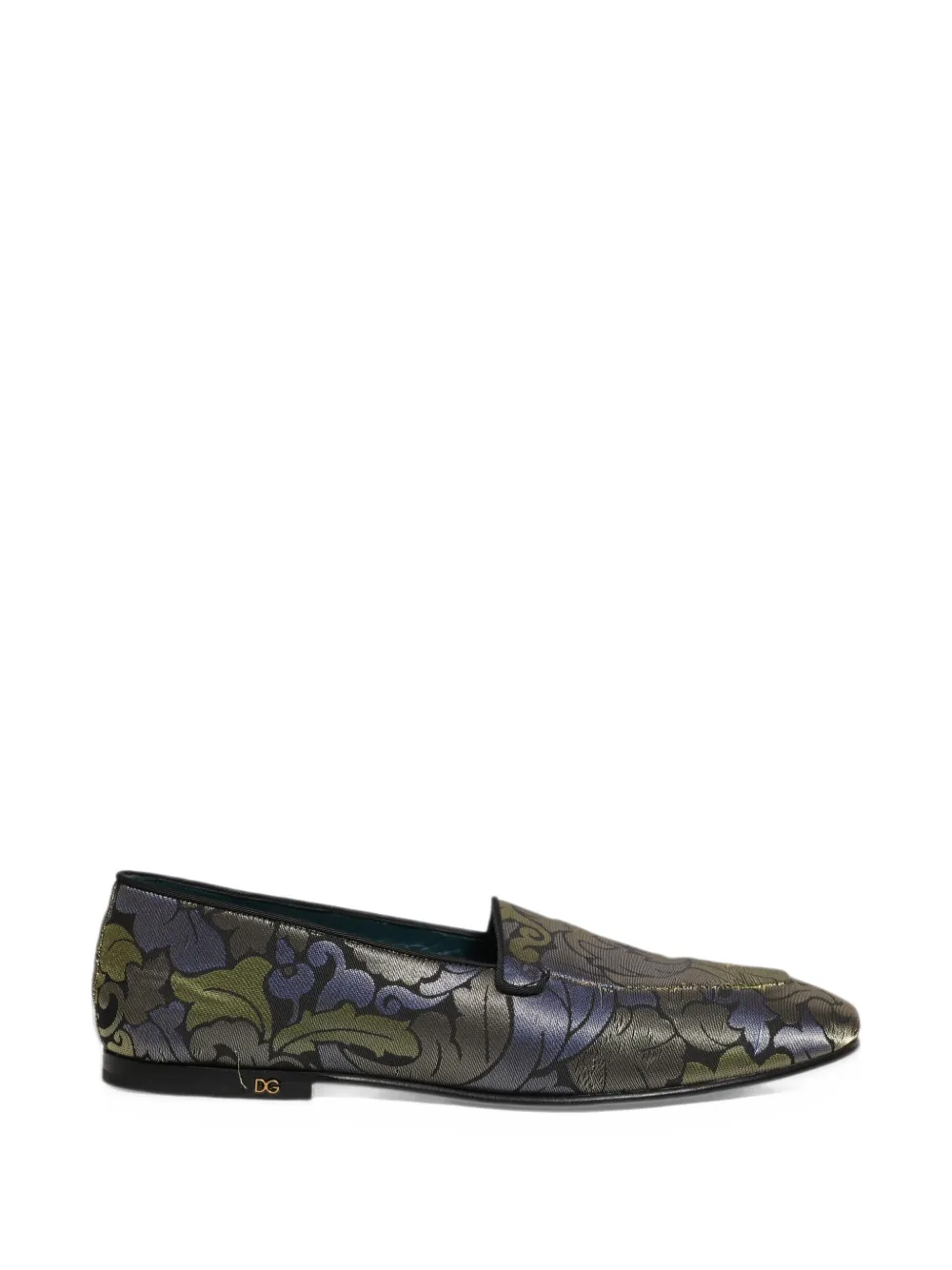 Dolce & Gabbana floral-jacquard loafers - Oro