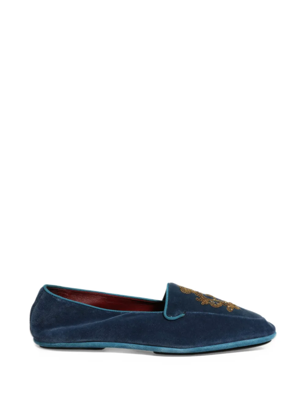 Dolce & Gabbana crown-embroidered loafers - Blu