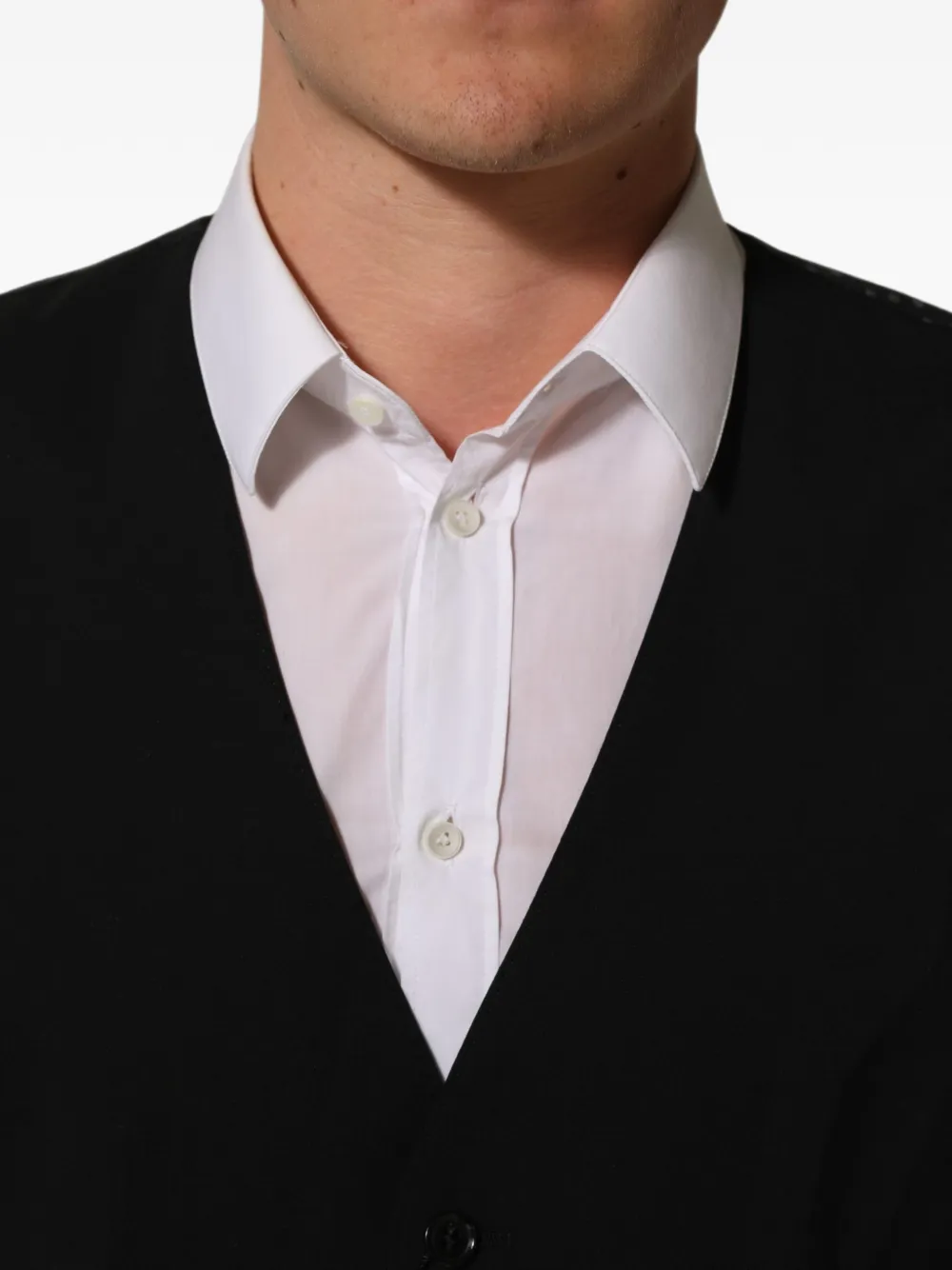 Dolce & Gabbana black wool stretch waistcoat Zwart