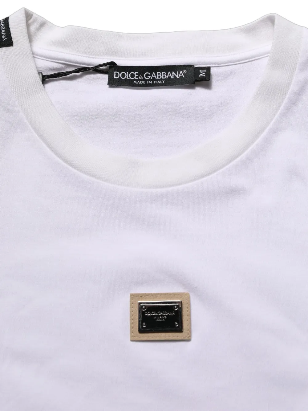 Dolce & Gabbana logo-plaque crew-neck T-shirt Wit