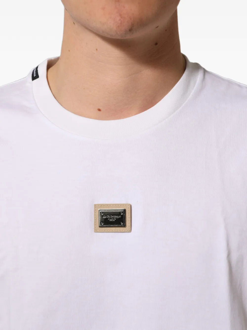 Dolce & Gabbana logo-plaque crew-neck T-shirt Wit