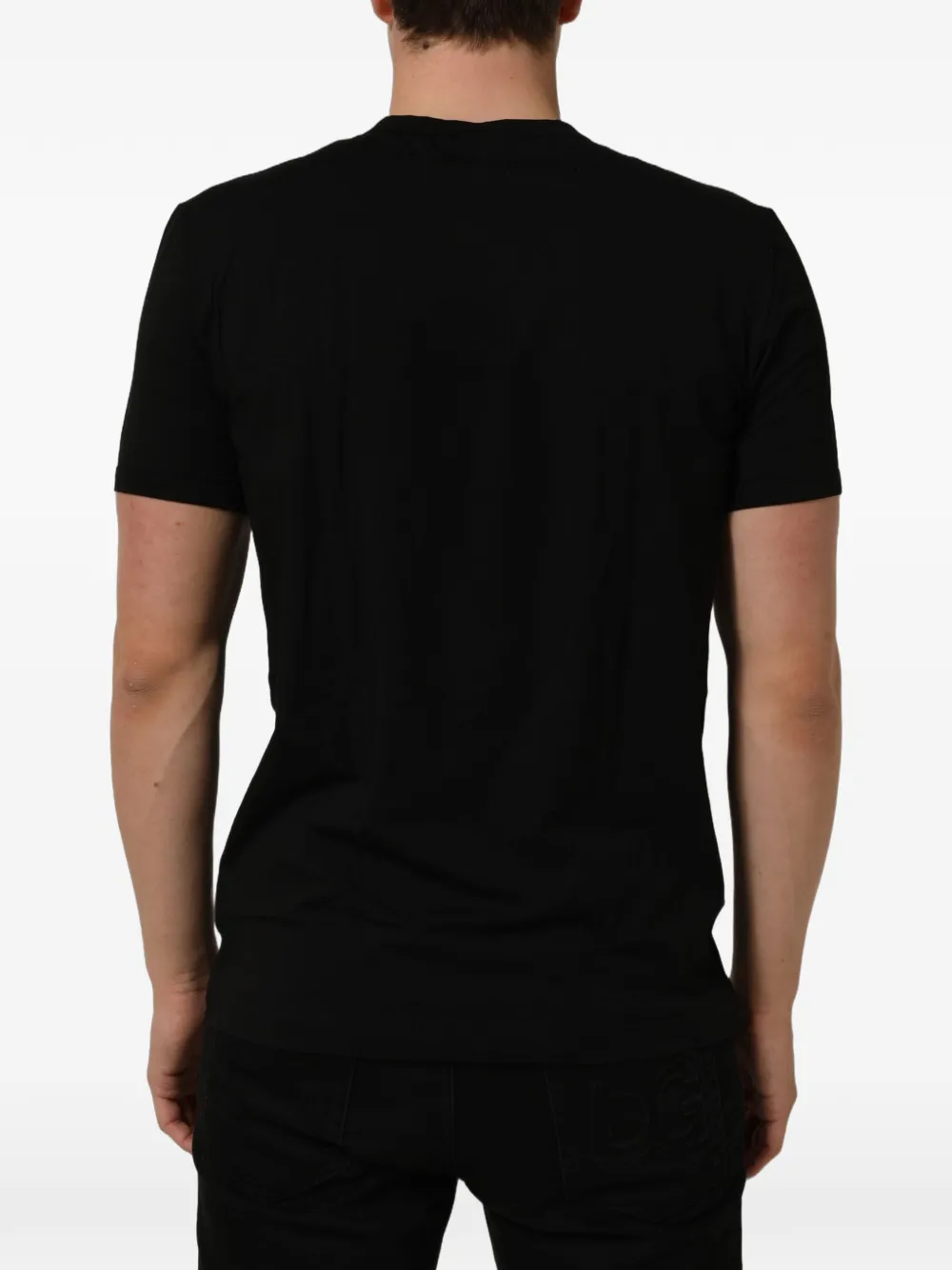 Dolce & Gabbana Henley T-shirt met geborduurde kroon Zwart