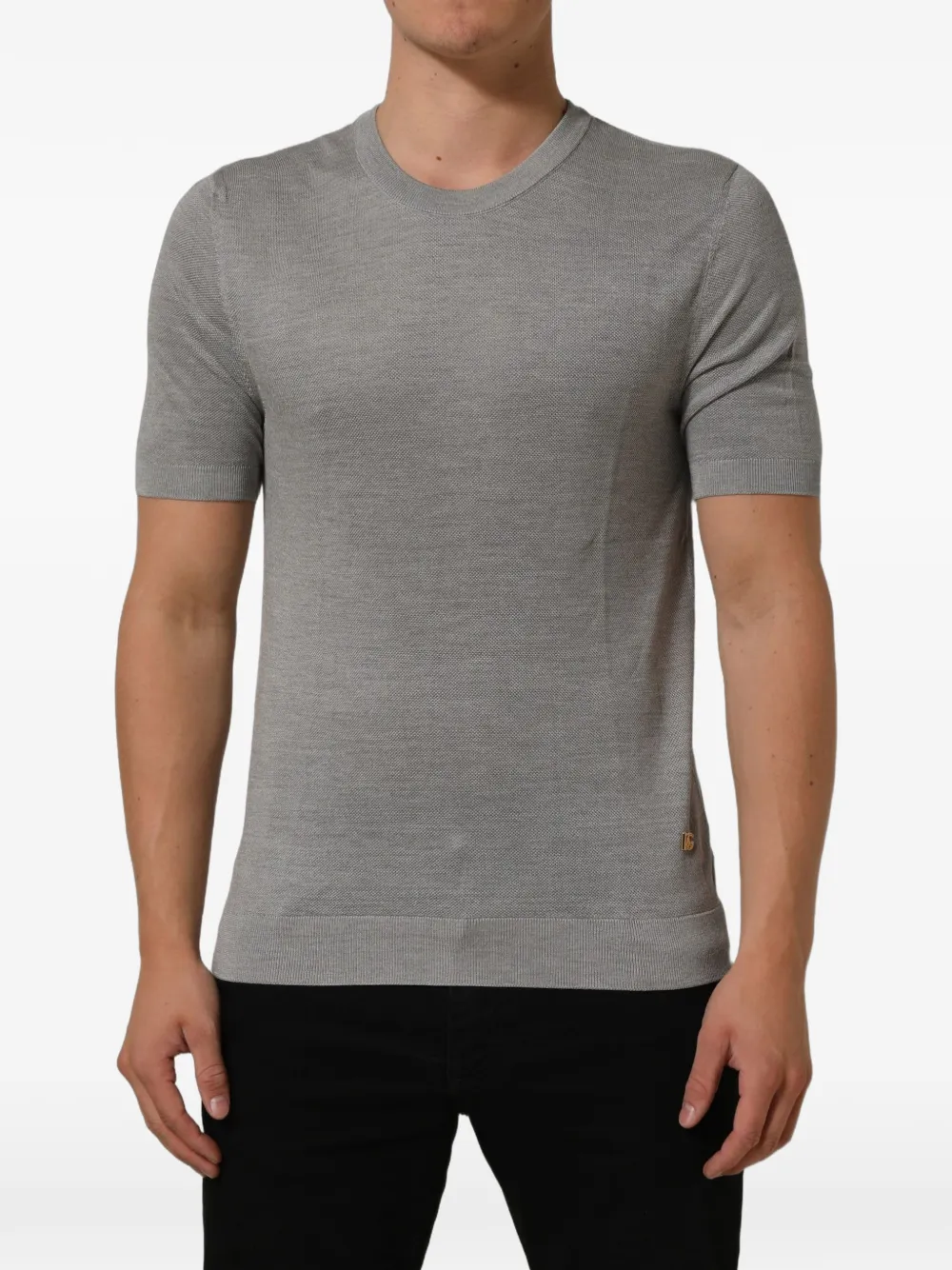 Dolce & Gabbana T-shirt met logoplakkaat Grijs