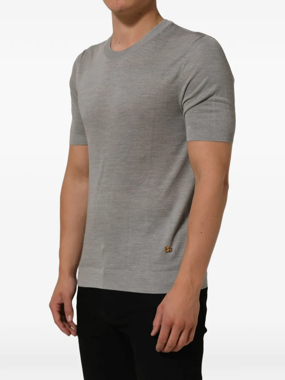 Dolce & Gabbana T-shirt met logoplakkaat Grijs
