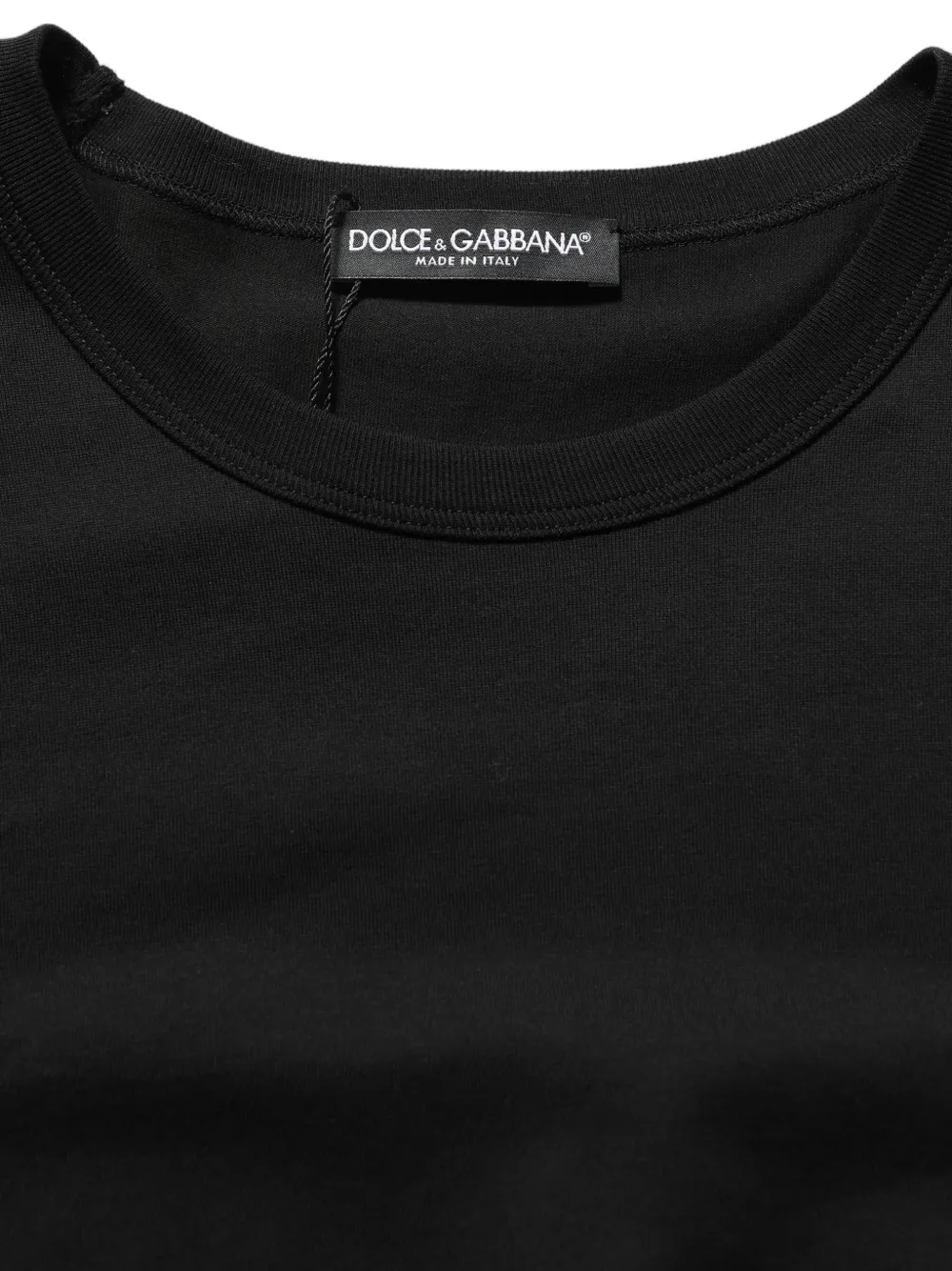Dolce & Gabbana black cotton crew-neck short-sleeve T-shirt Zwart