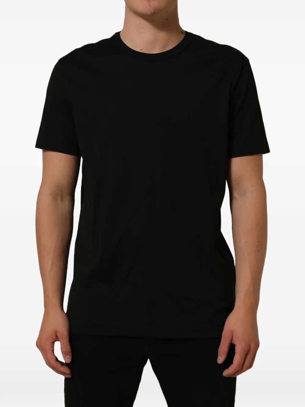 Dolce & Gabbana black cotton crew-neck short-sleeve T-shirt Zwart