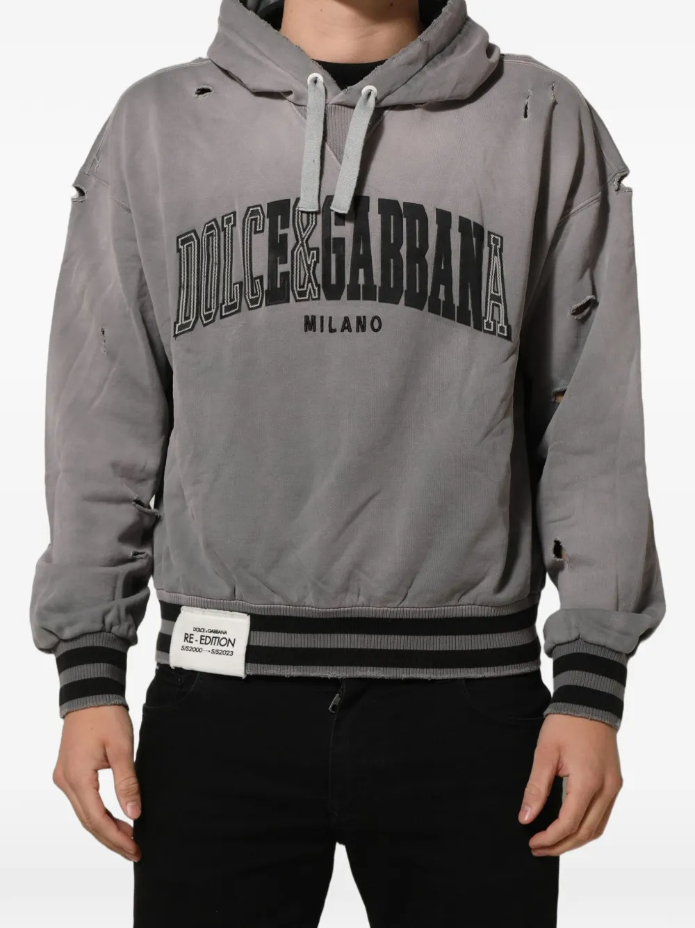 Dolce & Gabbana gray graphic hooded sweatshirt - Grey