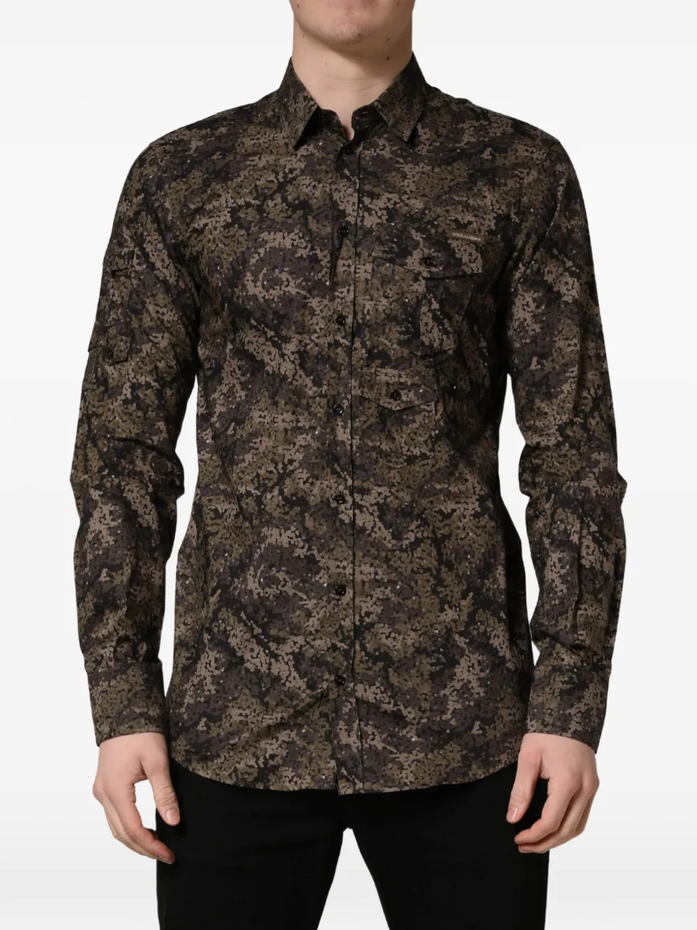 Dolce & Gabbana camouflage long-sleeve shirt - Green