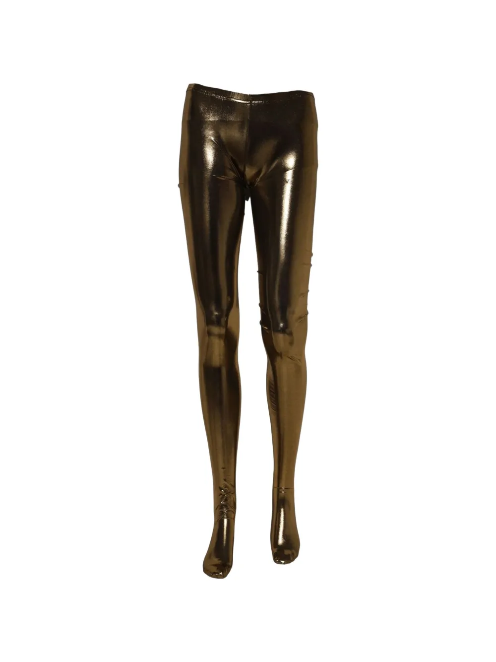 Dolce & Gabbana gold-tone metallic legging socks Goud