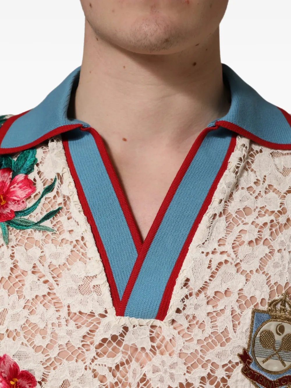 Dolce & Gabbana T-shirt met bloemenkant Beige