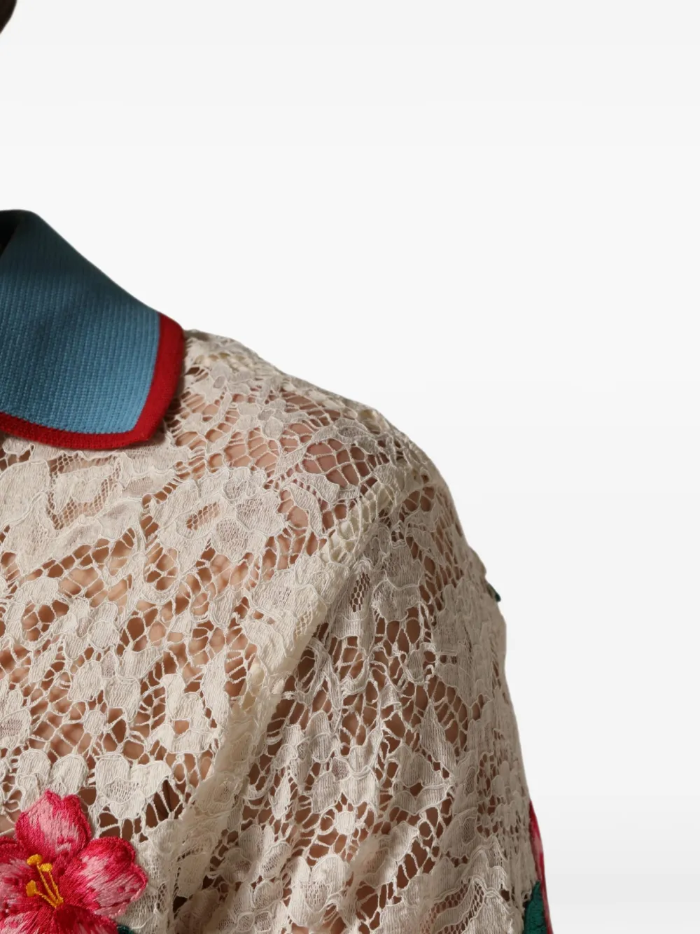Dolce & Gabbana T-shirt met bloemenkant Beige