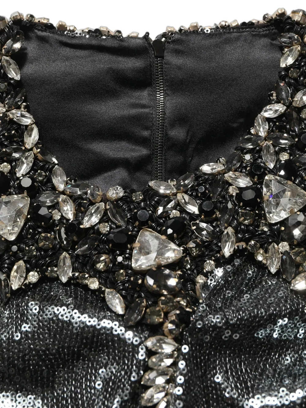 Dolce & Gabbana sequin-embellished crystal-neckline blouse Zwart