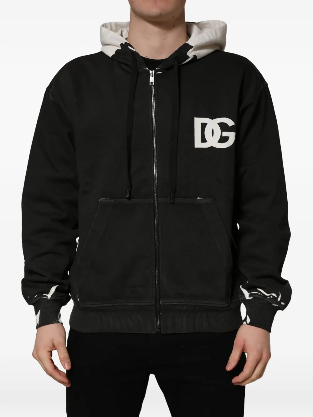 Dolce & Gabbana DG logo-print hoodie Zwart