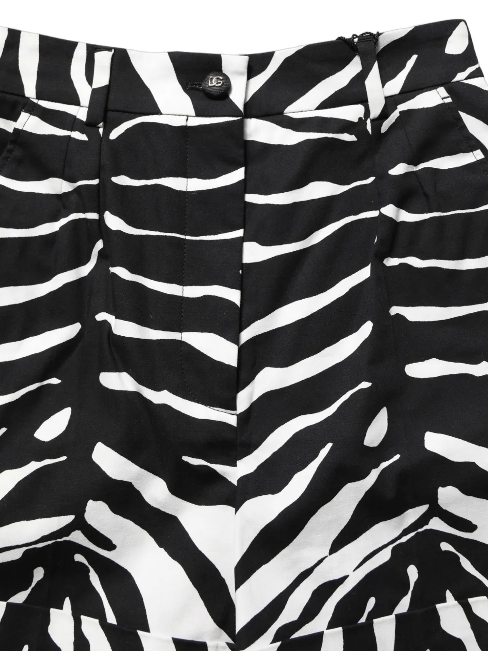 Dolce & Gabbana zebra-print cotton shorts Zwart