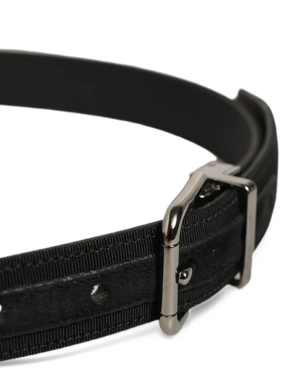 Dolce & Gabbana grosgrain-trim leather belt Zwart