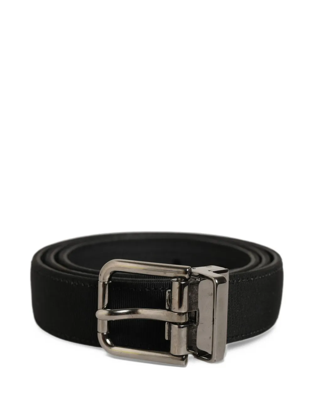 Dolce & Gabbana grosgrain-trim leather belt - Nero