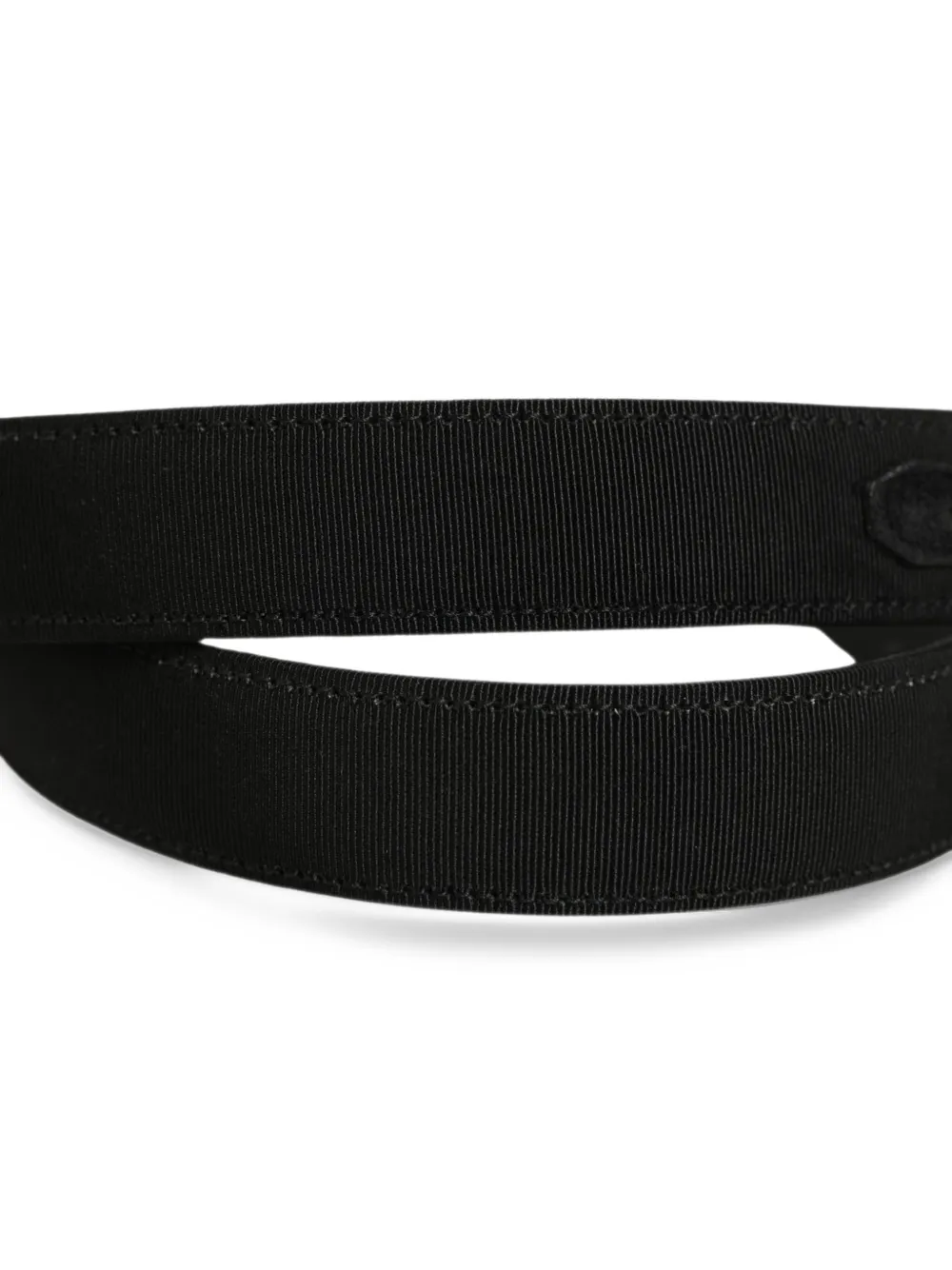 Dolce & Gabbana grosgrain-trim leather belt Zwart