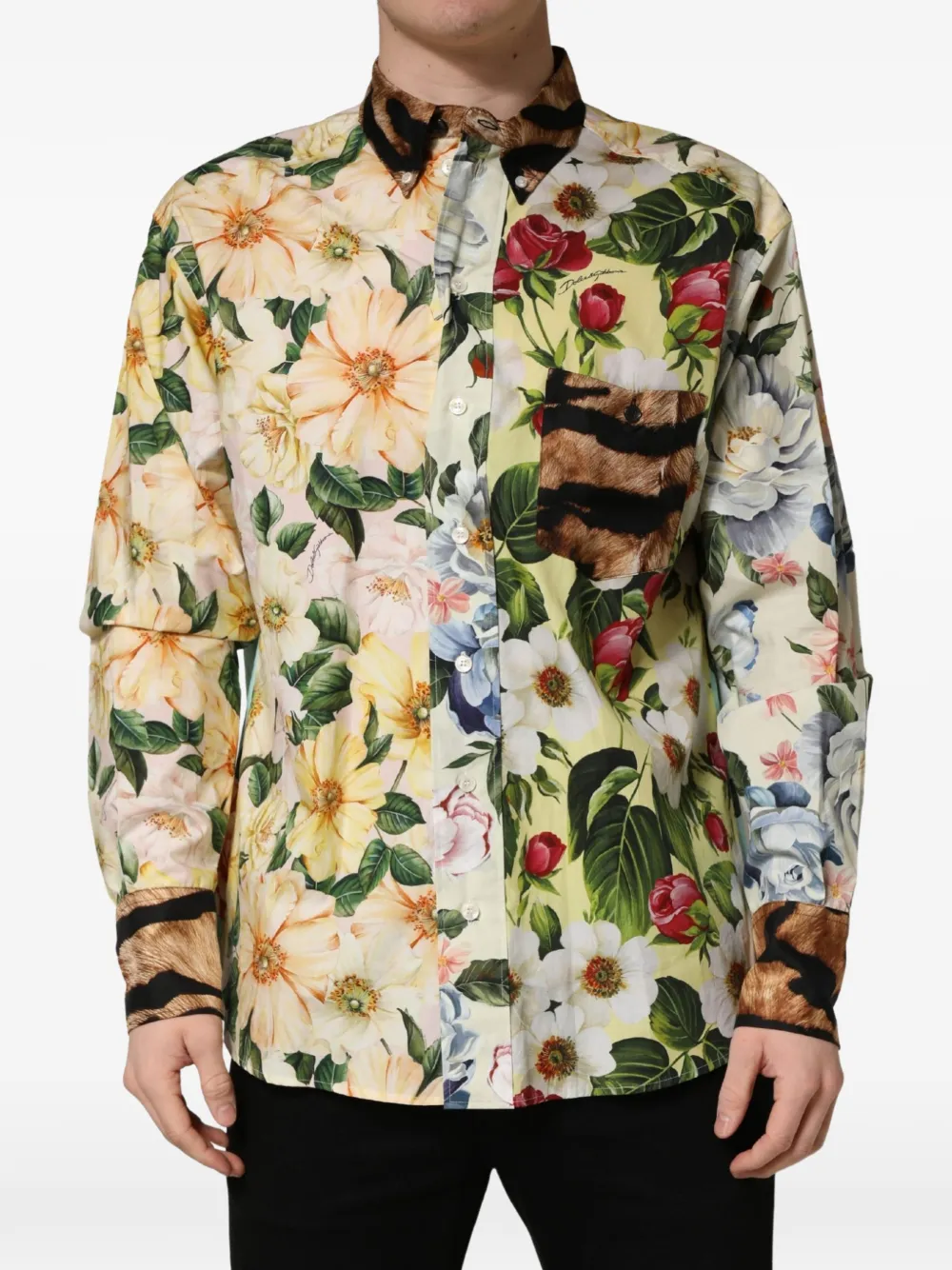 Dolce & Gabbana floral animal-print shirt Beige