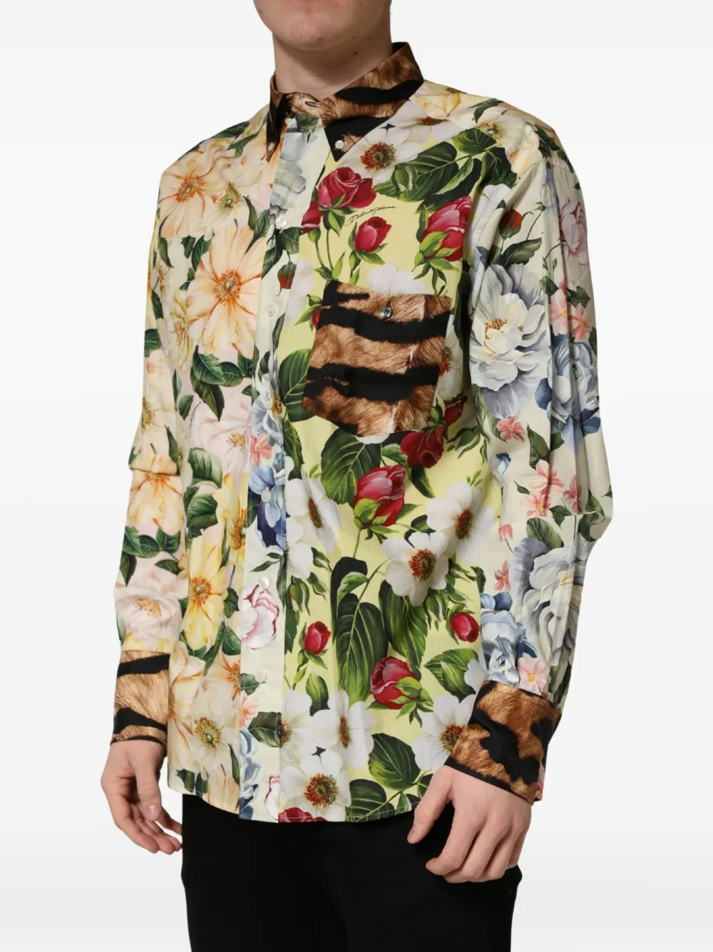 Dolce & Gabbana floral animal-print shirt Beige
