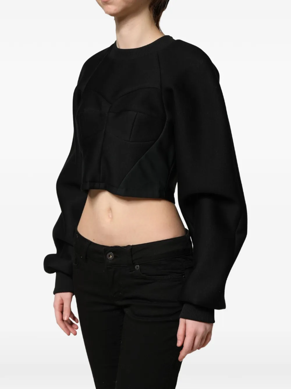 Philosophy Di Lorenzo Serafini corset-style cropped sweatshirt Zwart