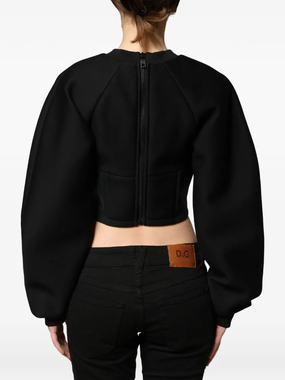 Philosophy Di Lorenzo Serafini corset-style cropped sweatshirt Zwart