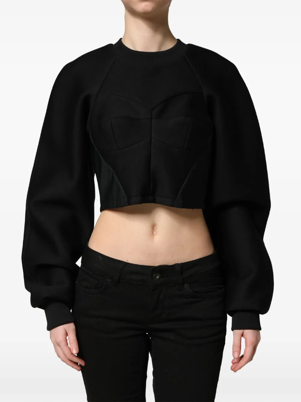 Philosophy Di Lorenzo Serafini Cropped sweater in korsetstijl Zwart