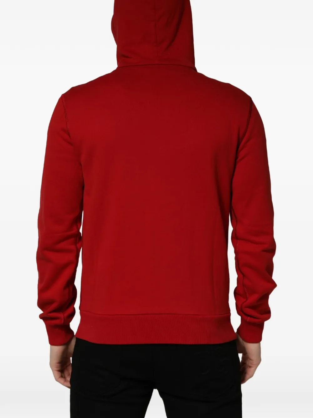 Dolce & Gabbana logo-embroidered zip-up hoodie Rood