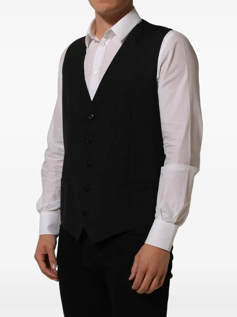 Dolce & Gabbana Stretchwollen gilet Zwart