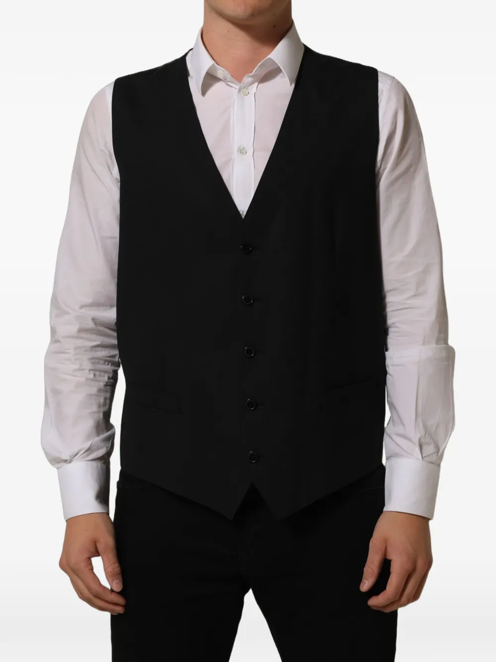 Dolce & Gabbana Stretchwollen gilet Zwart