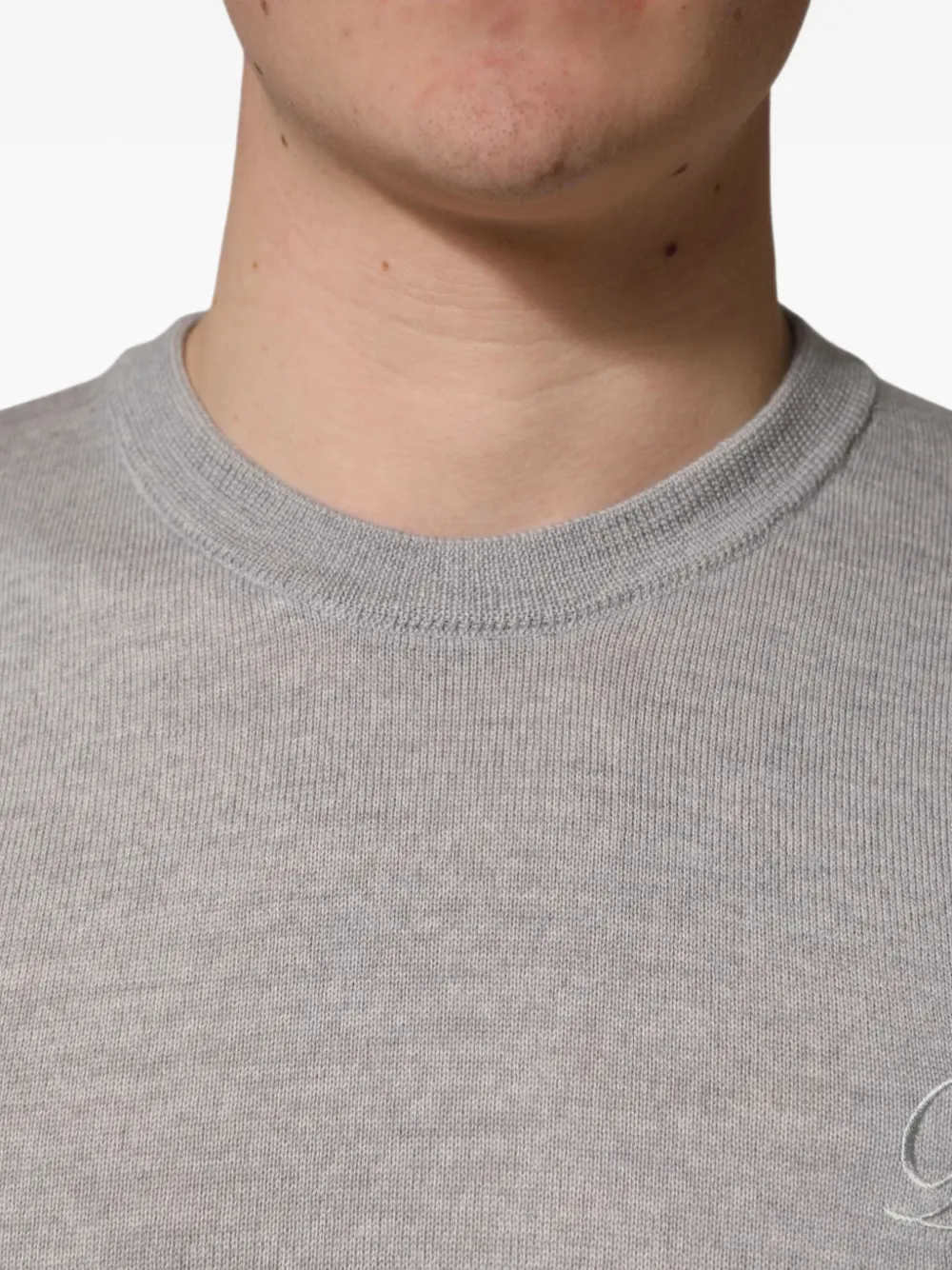 Dolce & Gabbana Trui met geborduurd logo en ronde hals Grijs