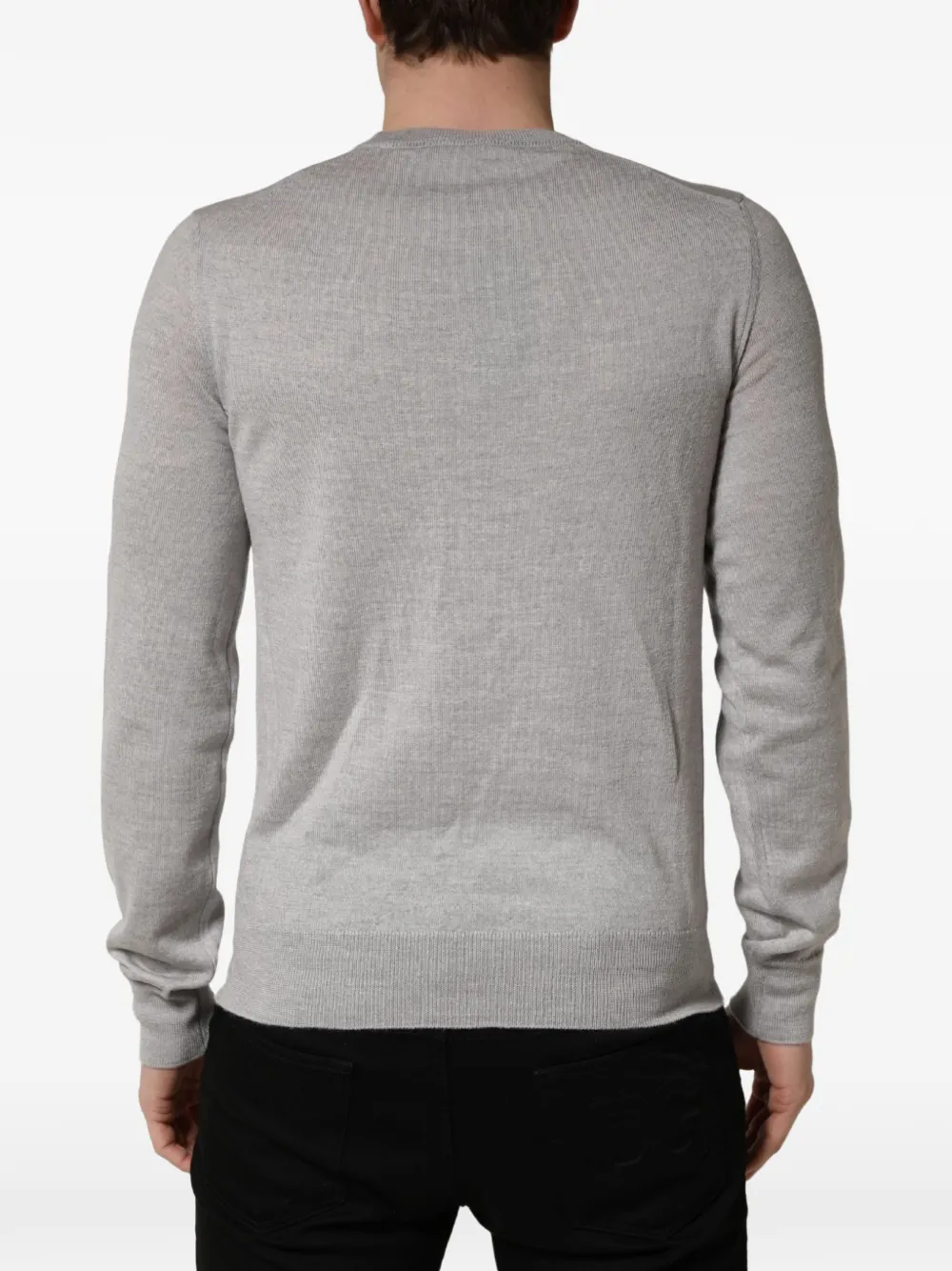 Dolce & Gabbana Trui met geborduurd logo en ronde hals Grijs
