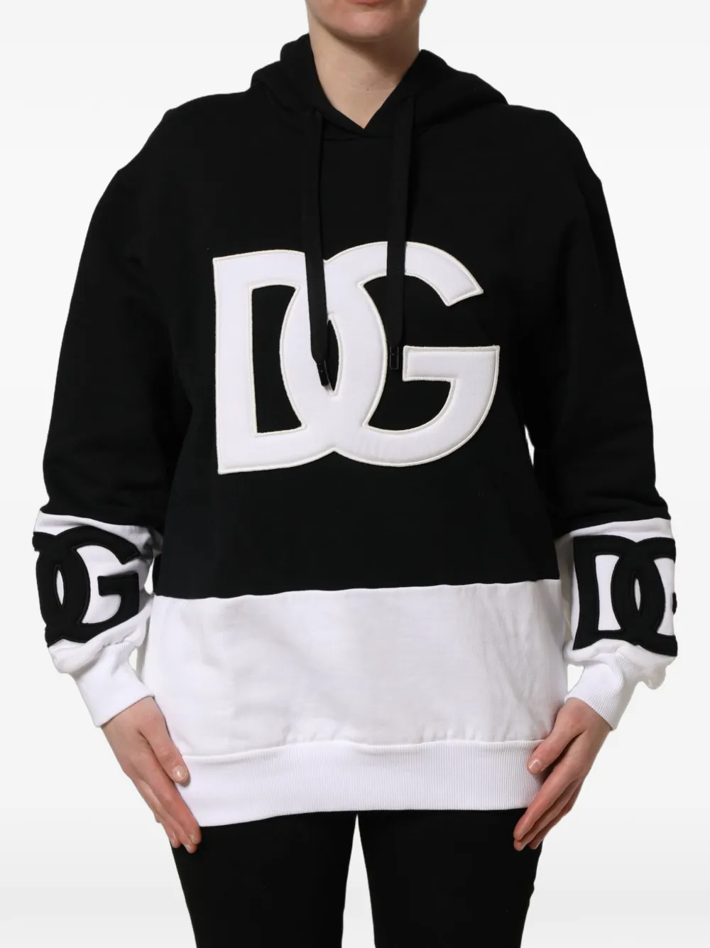 Dolce & Gabbana DG-appliqué hoodie - Black